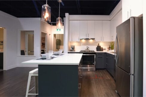 Kitchen and room